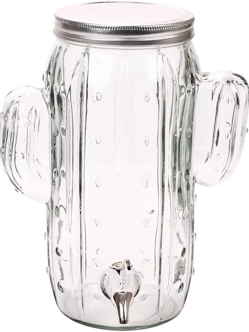 West Elm Glass Beverage Cactus Shaped Drink Dispenser
